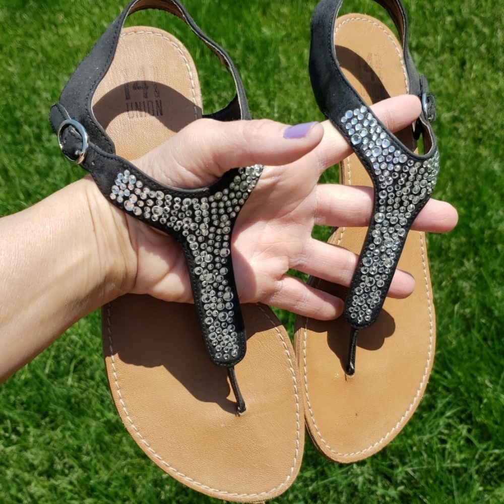 Black Sparkly Sandals